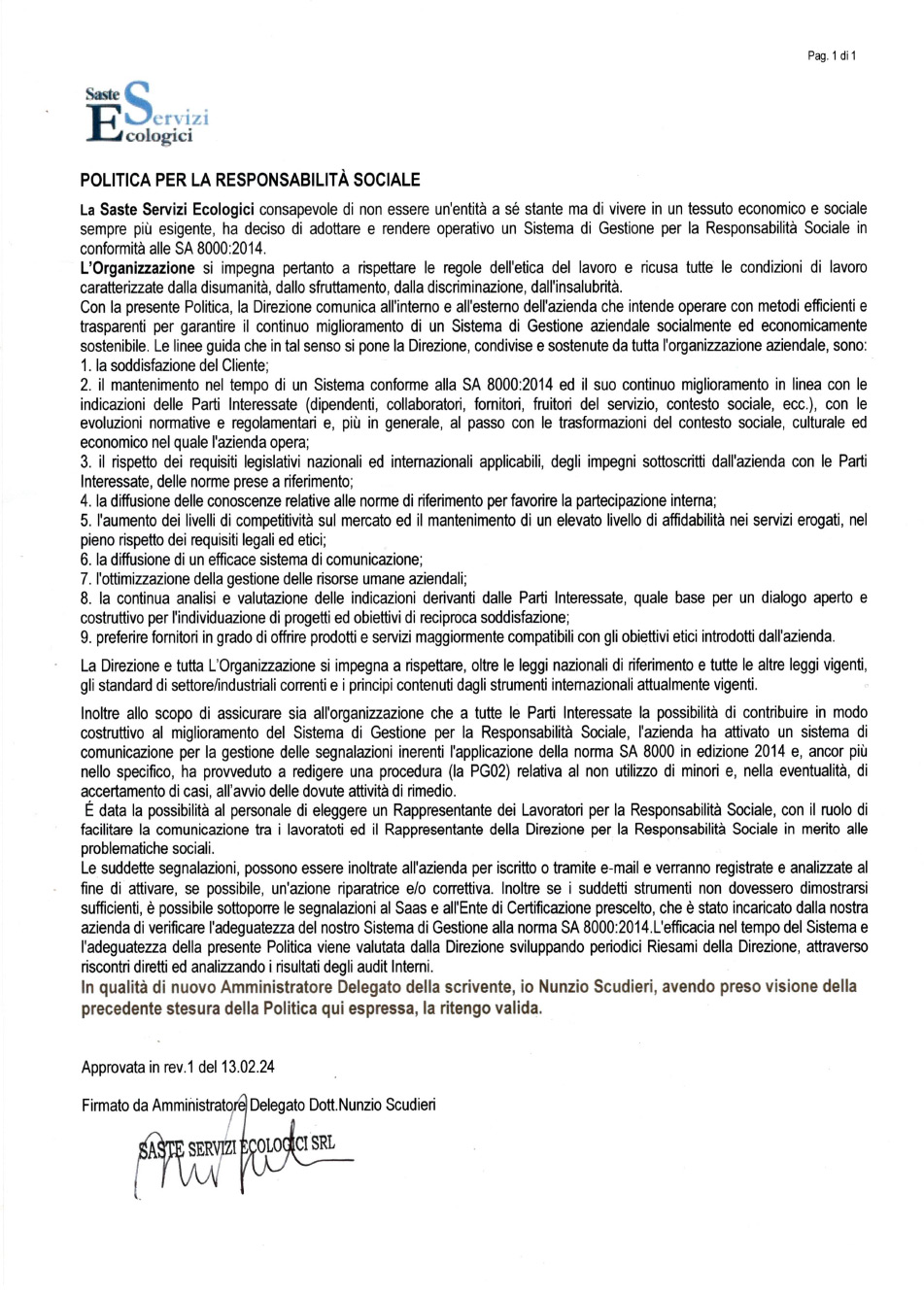 Politica per la responsabilit� sociale